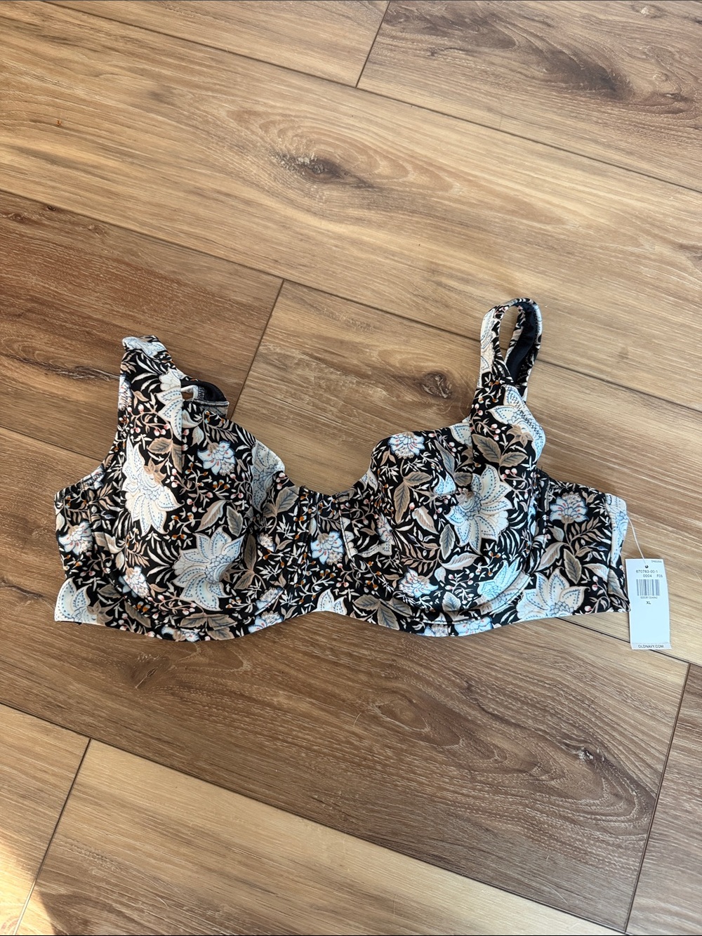 Old Navy Floral Bikini Top- Black & Cream